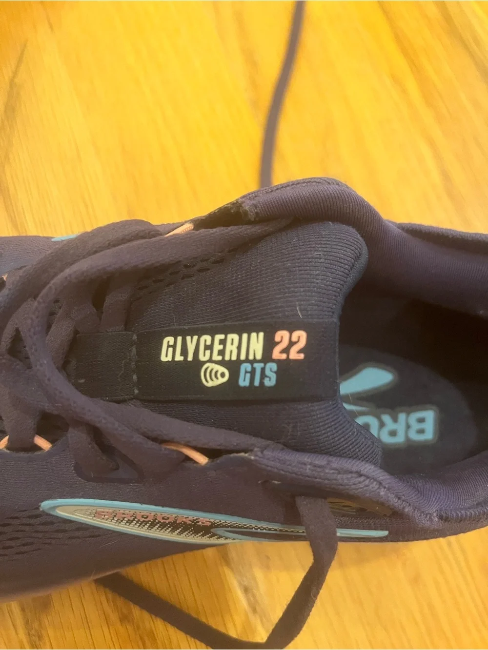 Brooks Navy Blue Running Shoes with Light Blue Accents